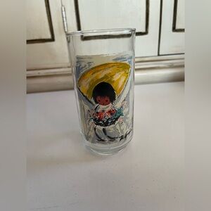 Vintage 10 oz Libbey Glass Children of the Southwest De Grazia 2.5" x 5.5"